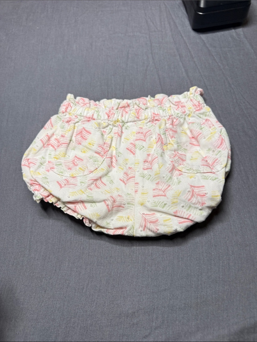 Hanna Andersson Pink Floral Diaper Cover with Mustard Bow - Picture 3 of 3
